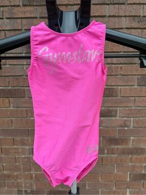 Ozone Gymnastics Solid Bright Pink Gymstars Tank Leotard Youth Girls Size XS 4-5